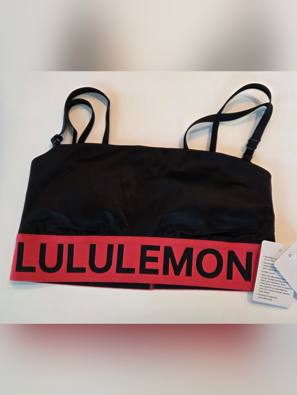 lululemon athletica Black Bralette with Red Logo Band